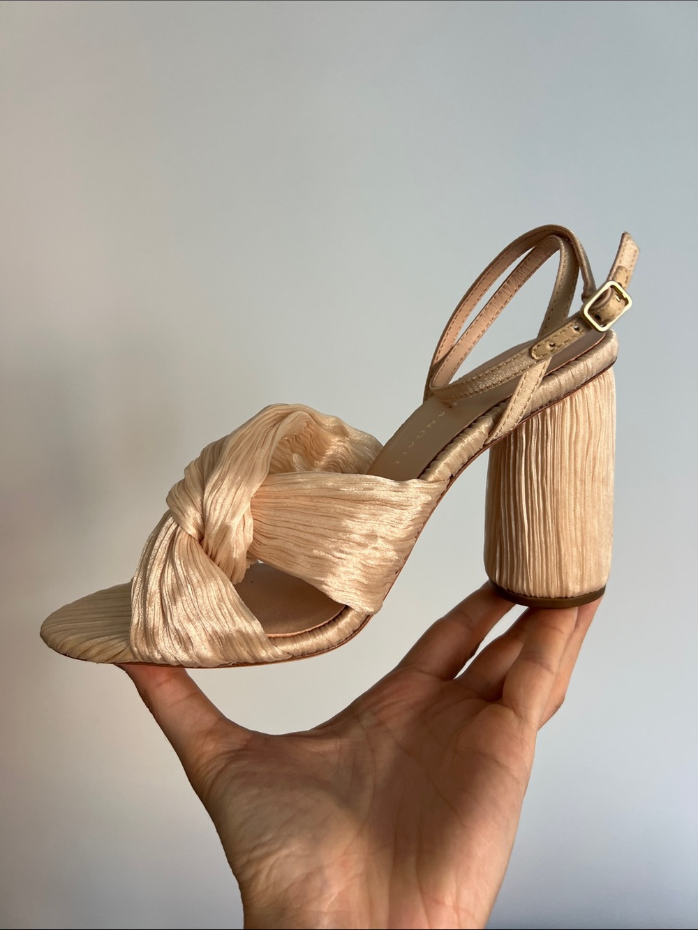 Loeffler Randall Reed Almond Pleated Twist Block Heels - Picture 10 of 10